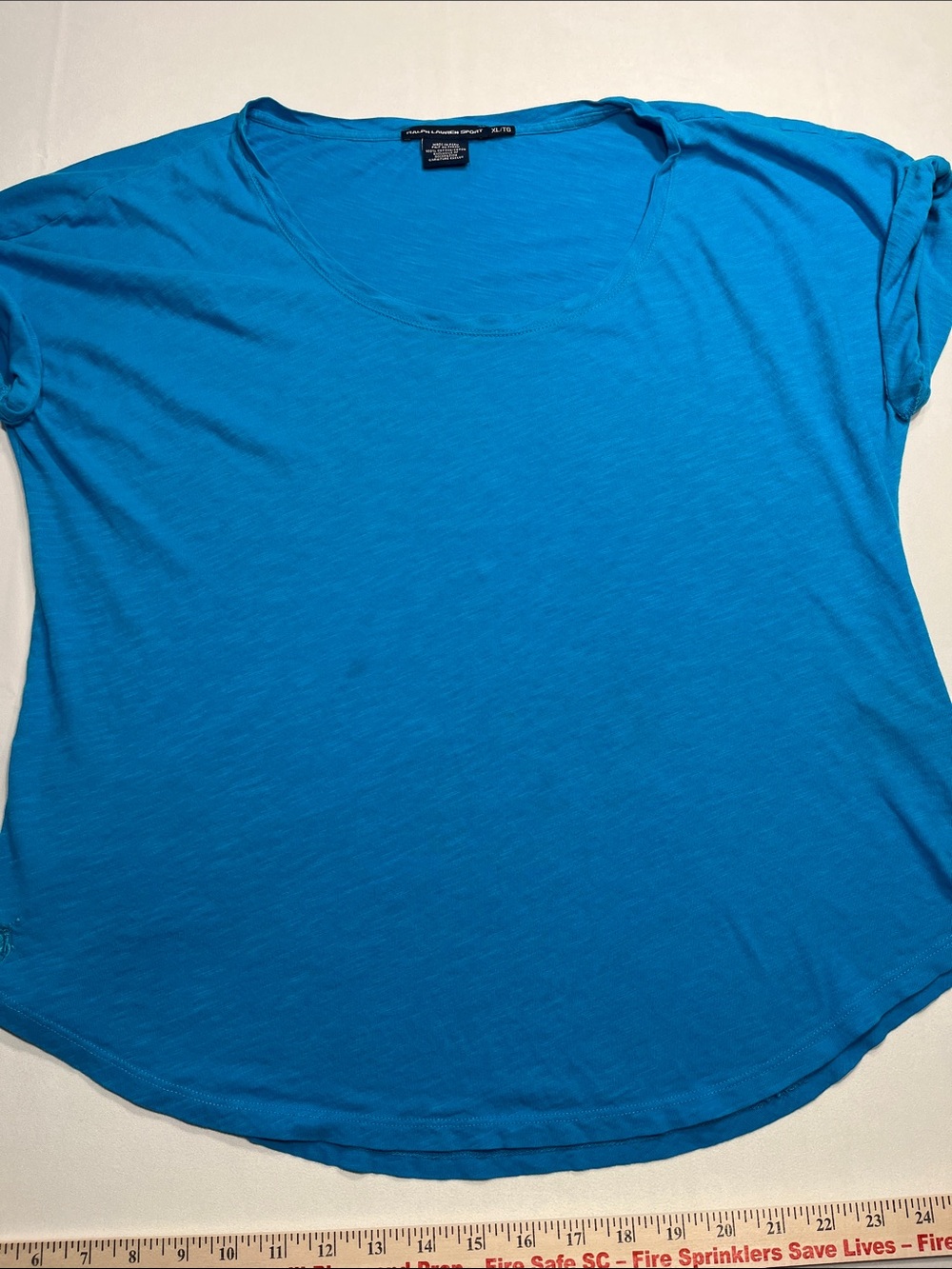 Ralph Lauren Sport Women’s XL Blue Scoop Neck Cotton T-Shirt Top
